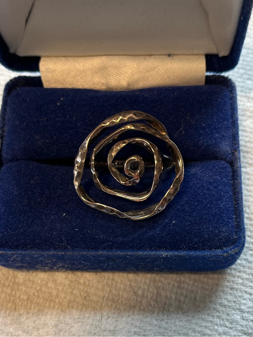 Women’s Spiral Silvertone Statement Ring